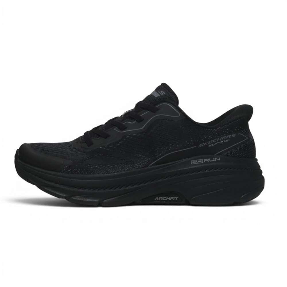SKECHERS 慢跑鞋 MAX CUSHIONING 全黑 免鞋帶 足弓 瞬穿 男 220553BBK