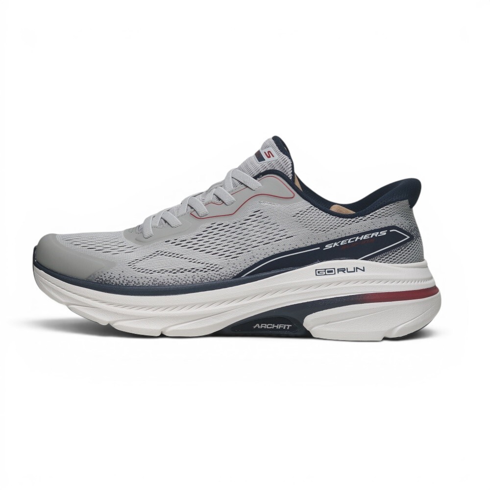 SKECHERS 慢跑鞋 MAX CUSHIONING 灰藍 免鞋帶 足弓 瞬穿 男 220553GYNV