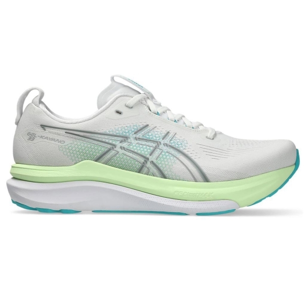 ASICS 慢跑鞋 GEL-KAYANO 33 白綠 2E寬楦 支撐 輕量跑鞋 男 1011C227100