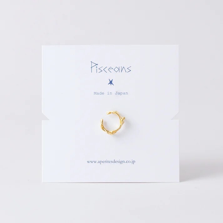 Pisceans - 花環造型耳扣 / 金色