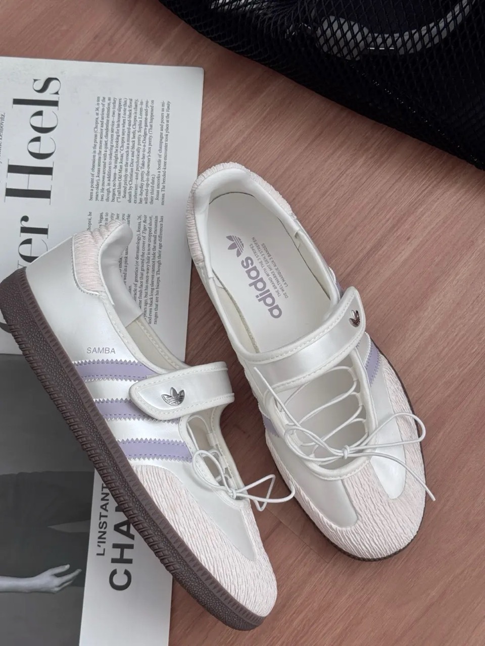 ADIDAS SAMBA JANE 奶油薰衣草 紫色 珠光銀 灰銀 奶油白 異材質 拼接 瑪莉珍鞋 涼鞋 女鞋 LB8627 / 調貨