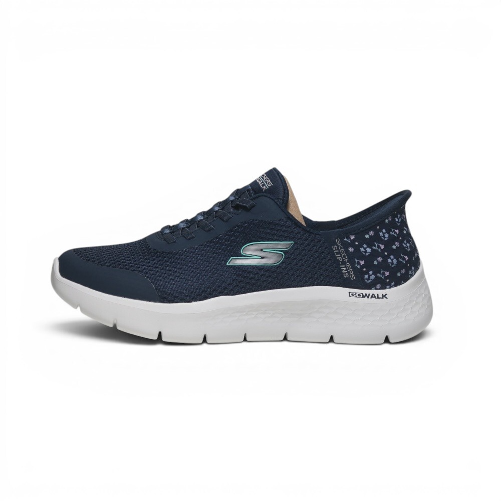 SKECHERS 休閒鞋 GO WALK 深藍碎花 瞬穿 寬楦 健走鞋 女 125525WNVY