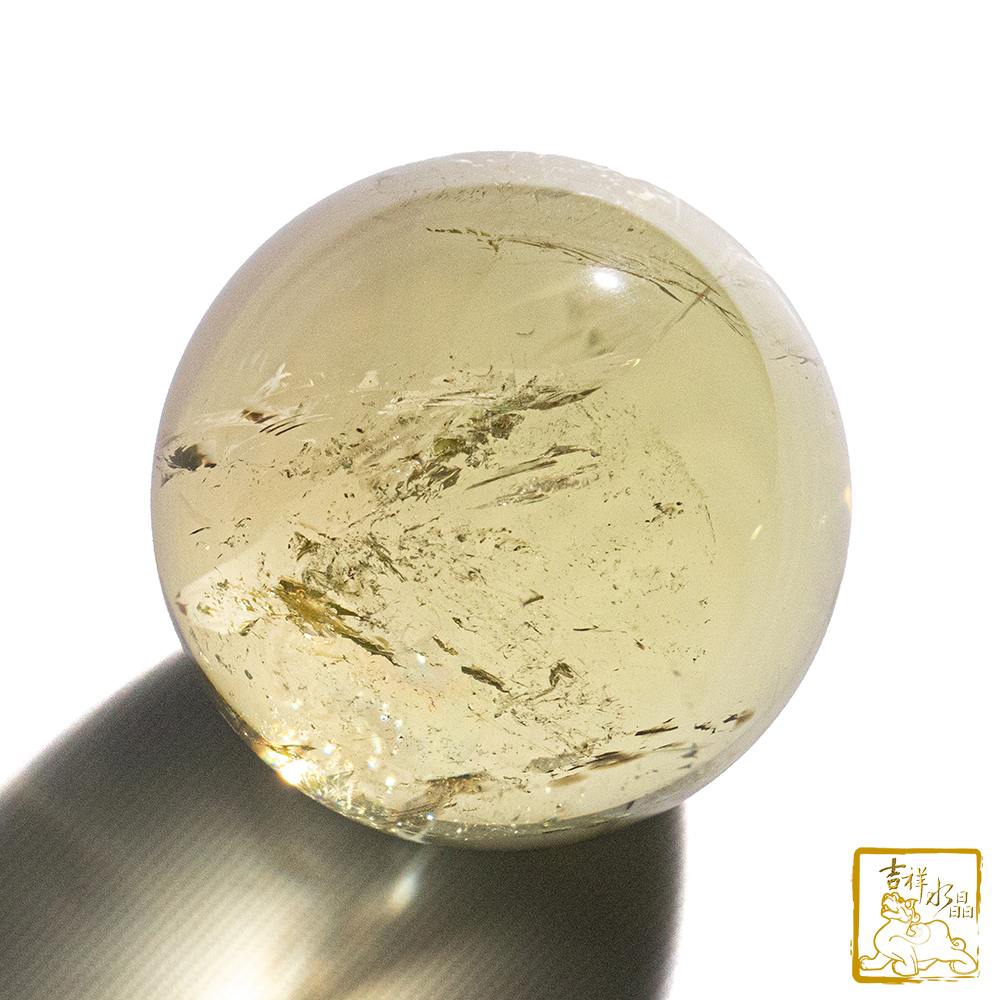 黃水晶球 4.1cm 爆彩彩虹光