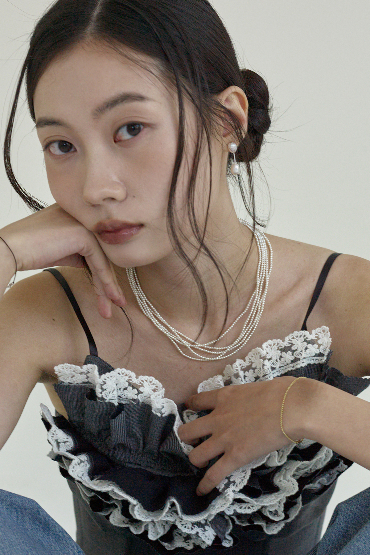 MONDAY EDITION [MJXME] PETITE PEARL BUNCH NECKLACE MWNL250203WH