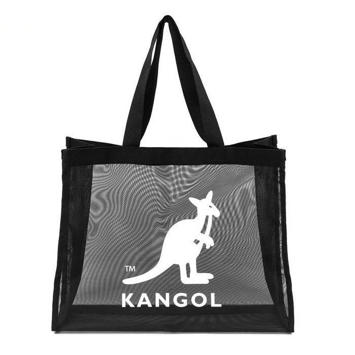 【KANGOL】網格手提肩背包｜大容量收納 輕量百搭-黑色6255370120