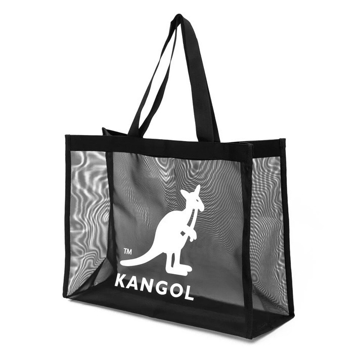 【KANGOL】網格手提肩背包｜大容量收納 輕量百搭-黑色6255370120