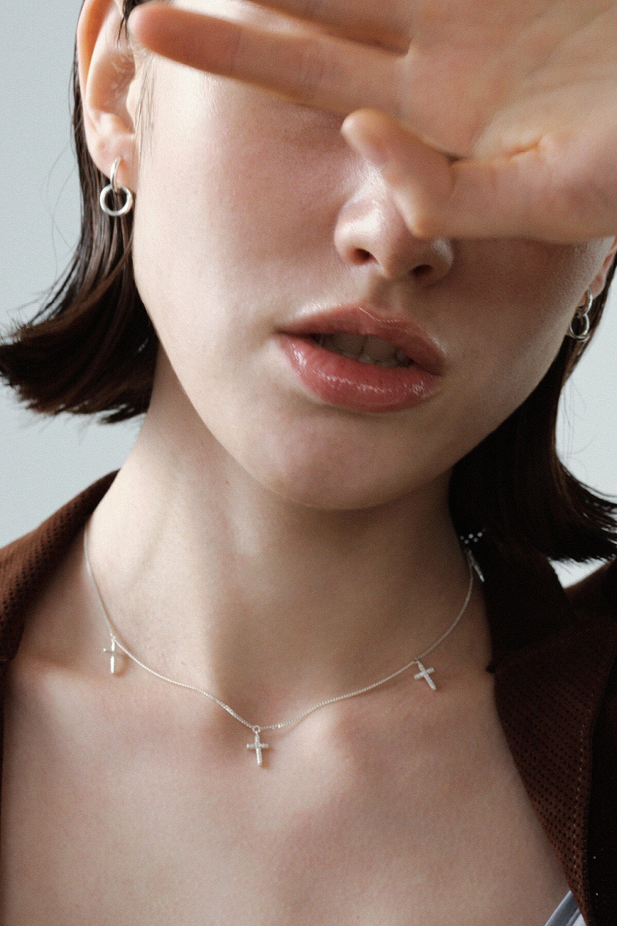 MONDAY EDITION FLARE CROSSLET NECKLACE MWNL250706SV