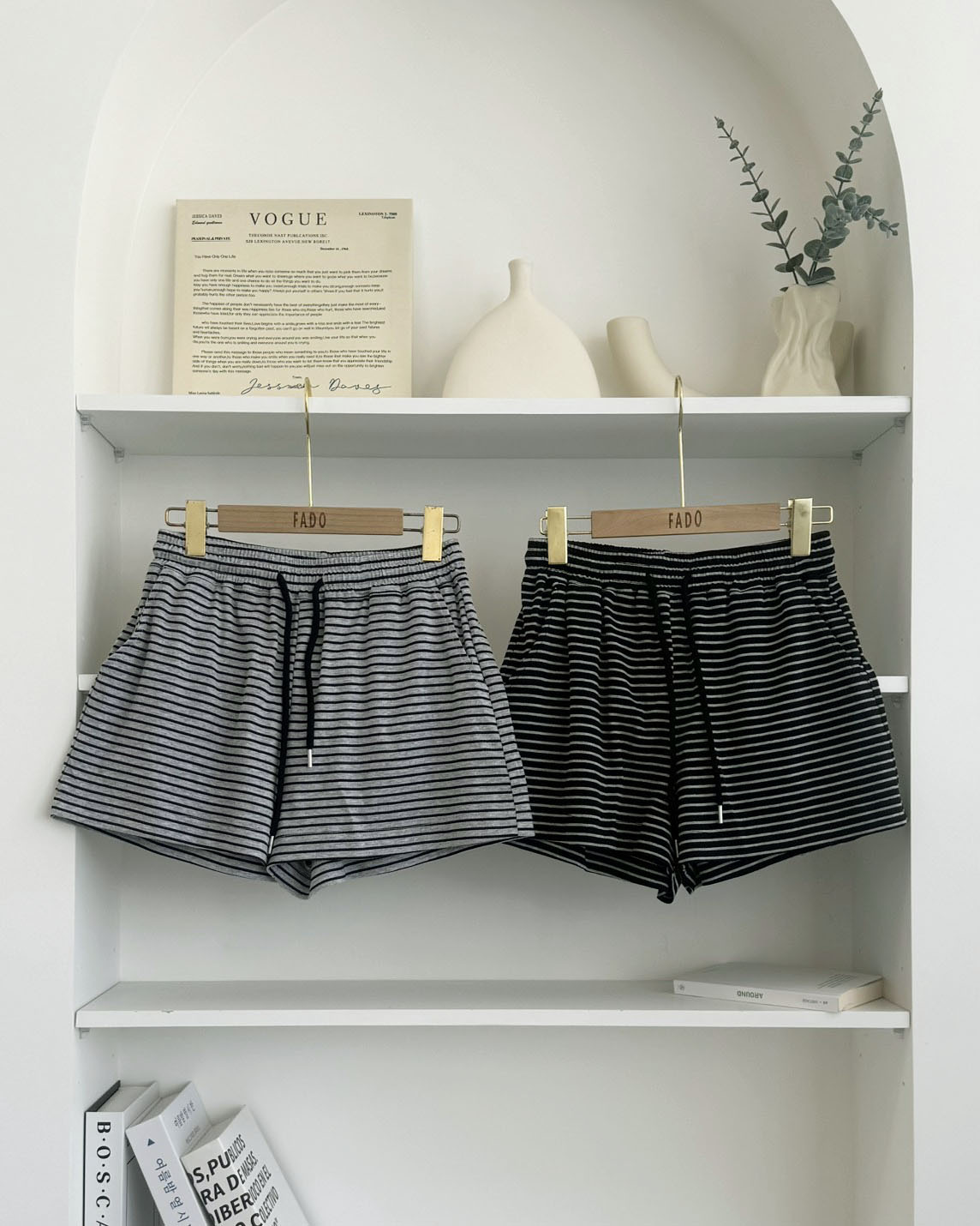法朵Fado shop｜日常慵懶條紋彈力短褲 220B018 兩色