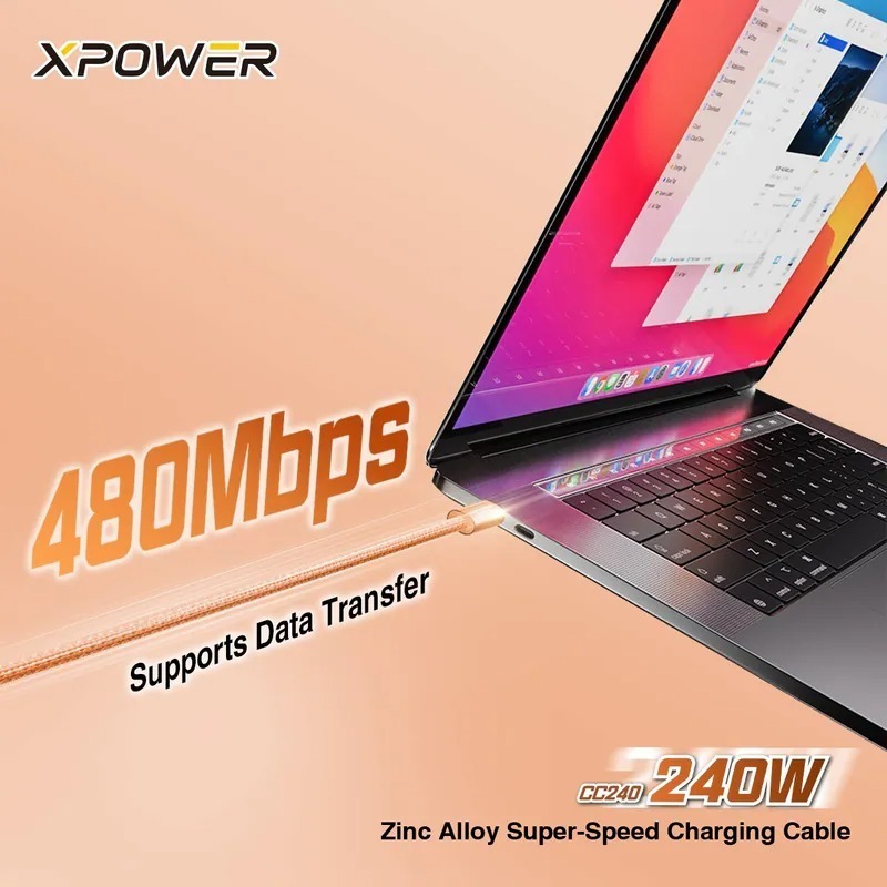 S21888 🟡XPower CC240 240W 鋅合金超速傳輸充電線🟡