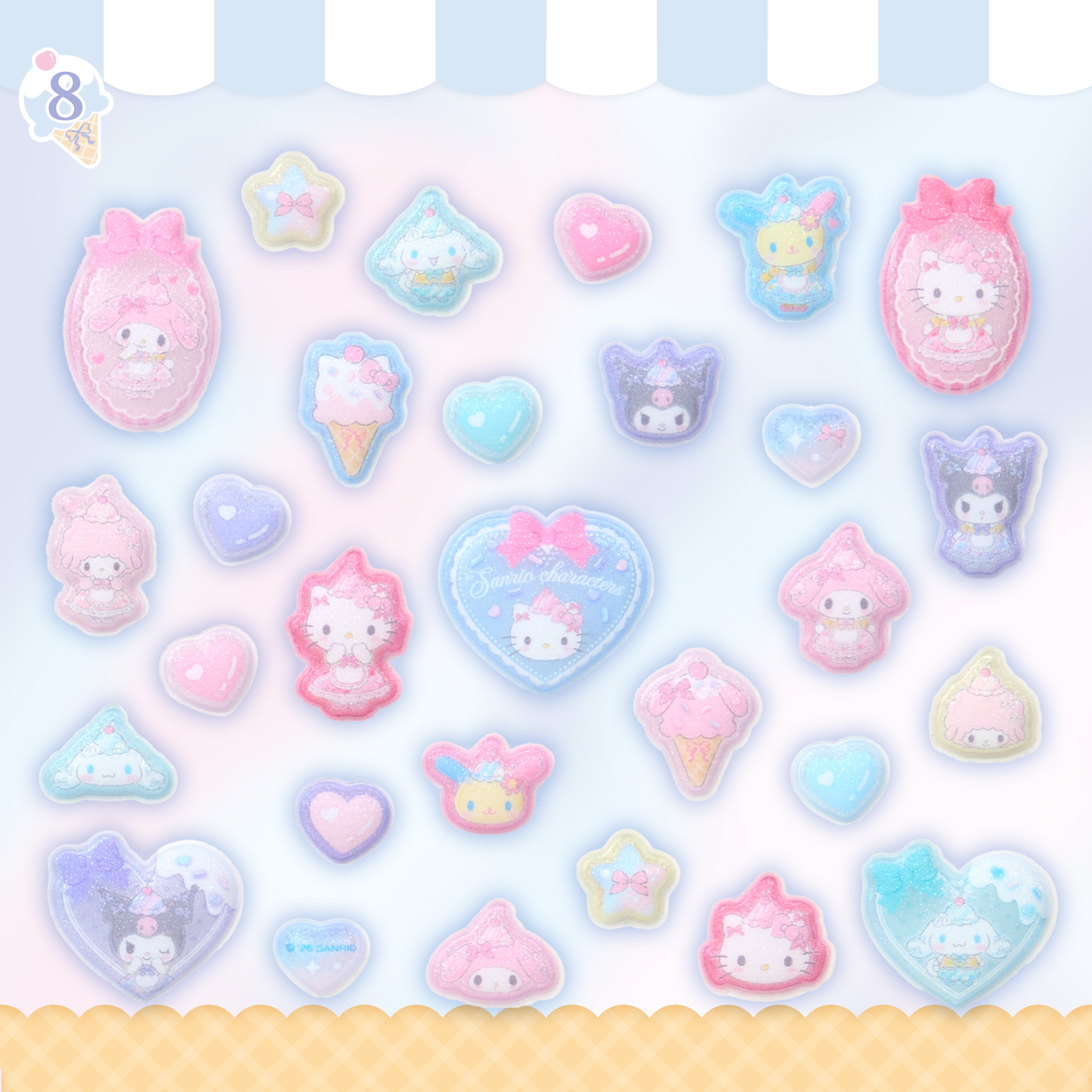 日本 Sanrio 雪糕造型系列 貼紙套裝