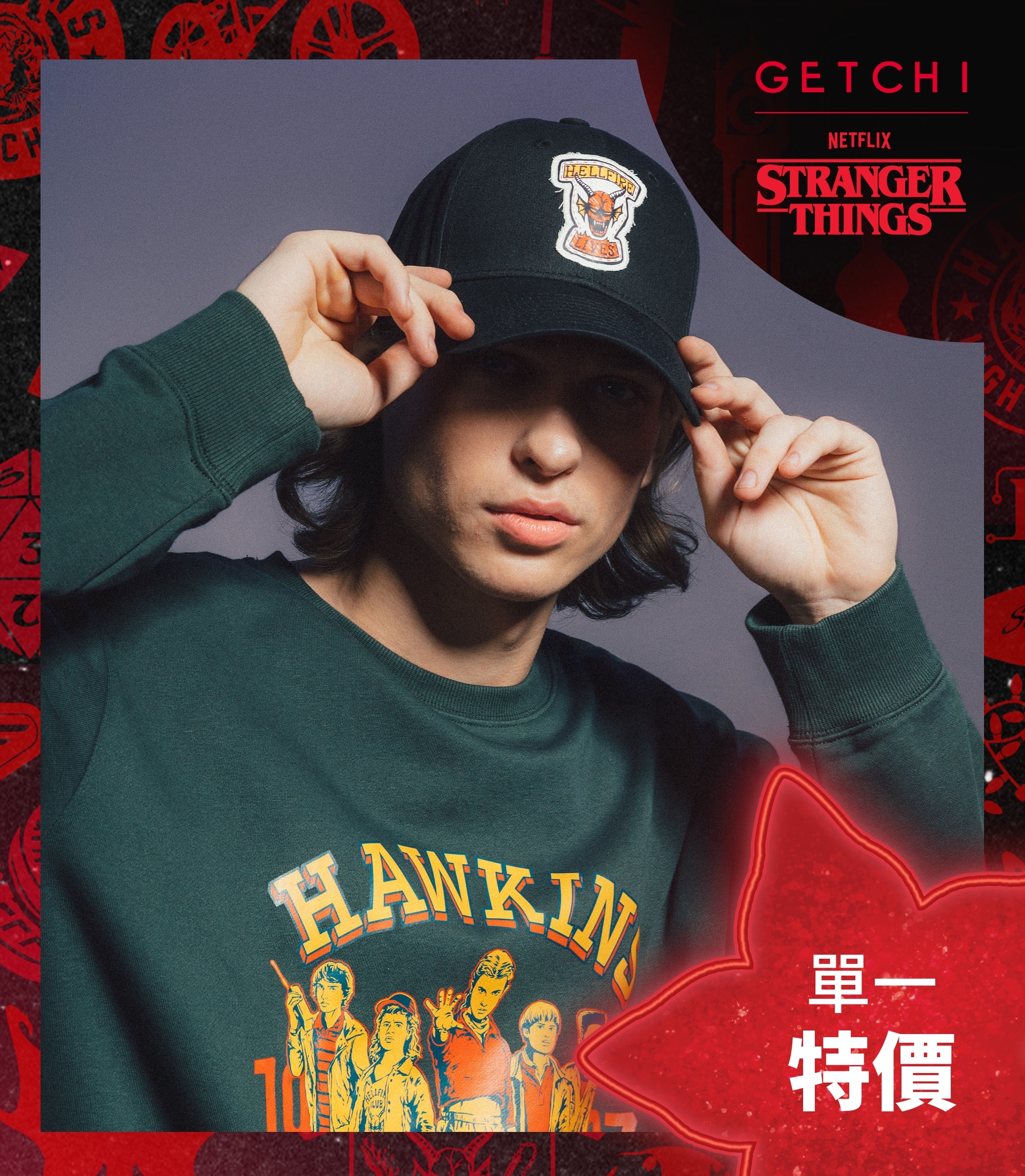 (現貨)Getchi X Stranger Things CAPS怪奇物語聯名系列帽子