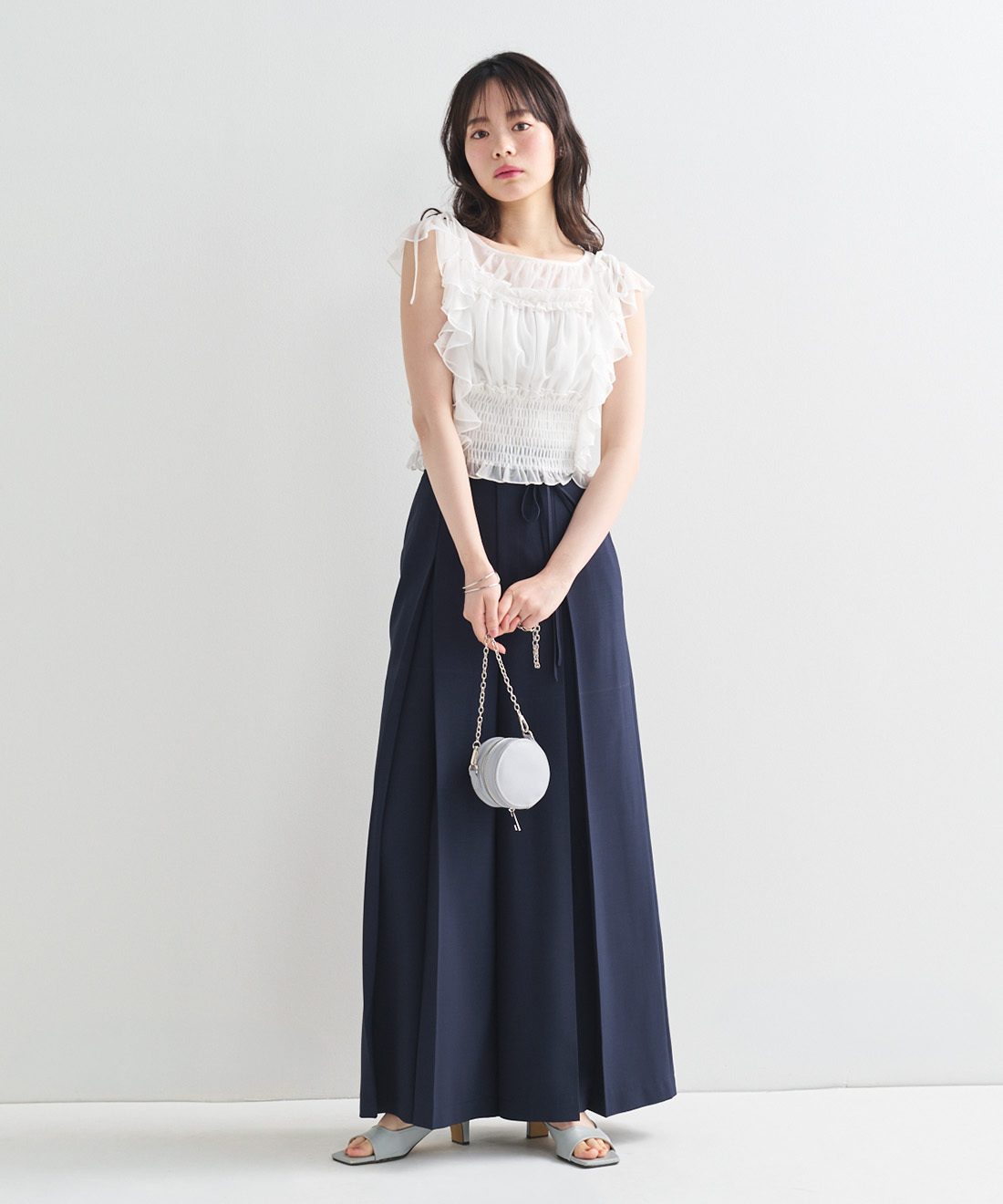 [預購] LILLIAN CARAT 前打褶寬版長褲