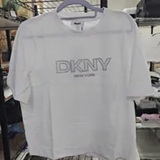 [S] DKNY WHITE CRYSTAL BORDER LOGO GRAPHIC TEE, P62HZXTG-WHT (SD2033)