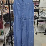 [S] DKNY CHAMBRAY SLEEVELESS JUMPSUIT WITH COLLAR NECKLINE, DJ6D9203-FJZ (SD2034)
