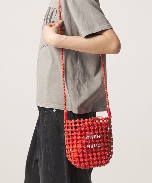 CITEN / Leather-like Mesh Mini Shoulder Bag