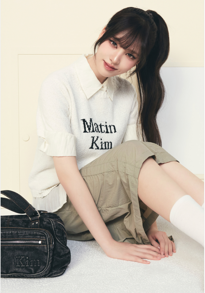 【直播】Matin Kim LX060513 女裝LOGO針織短袖上衣（MK2634PO007）