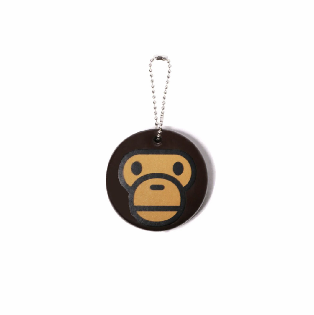-(C014)-A BATHING APE BAPE APE BABY MILO KEYCHAIN 猿人頭 橡膠 鑰匙圈 咖啡色-2L20182007