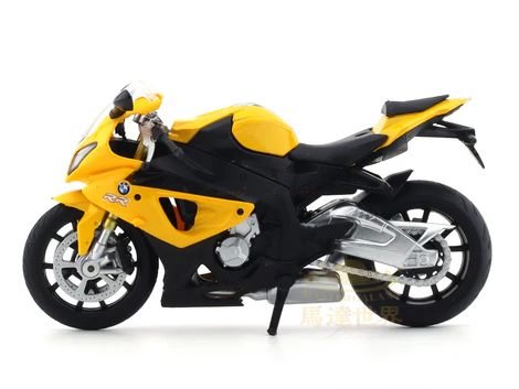BMW S1000 RR 黃色 1:12 MSZ 壓鑄比例模型摩托車