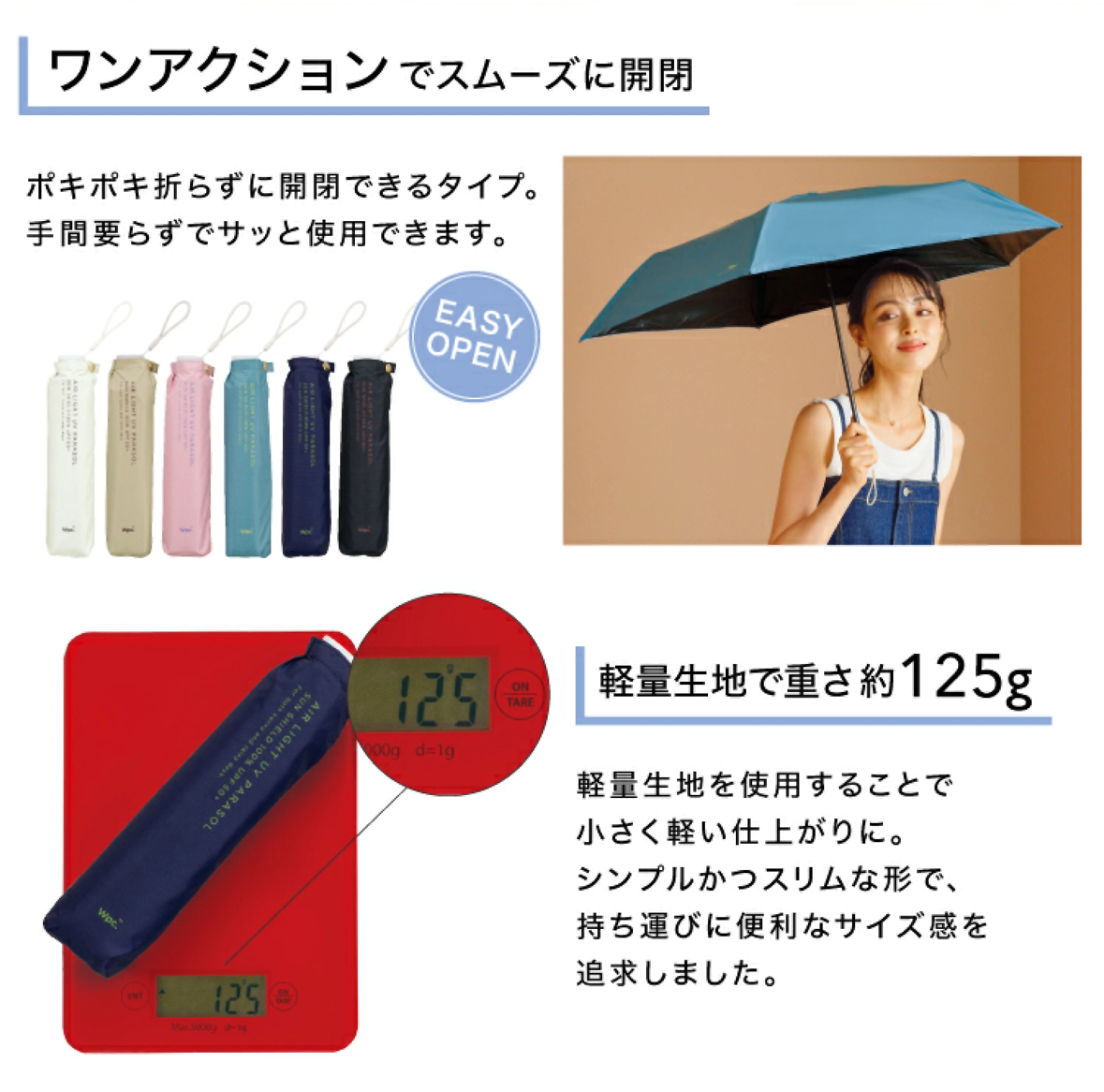 Wpc. Ultra-lightweight Sun-blocking Parasol Mini 超輕摺疊日傘 100%完全遮光 晴雨兼用 涼感日傘