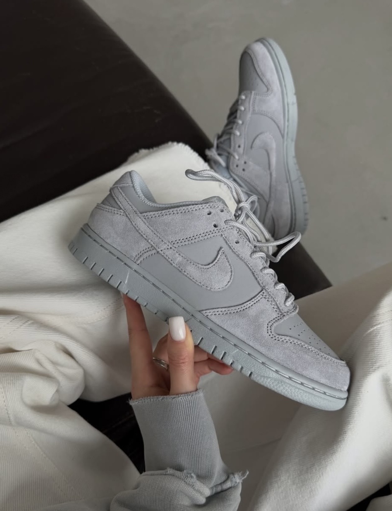 Nike Dunk Retro SE 麂皮 翻毛皮皮革 冰藍底 大象灰