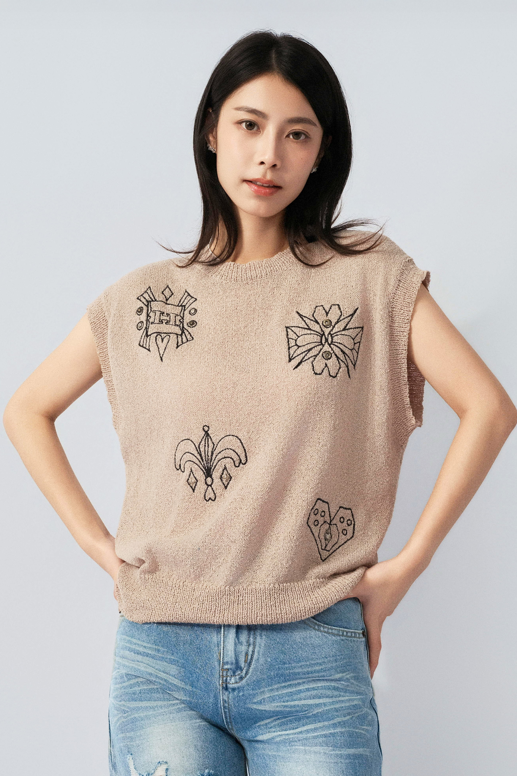 童軍花車花針織背心 (預購產品）