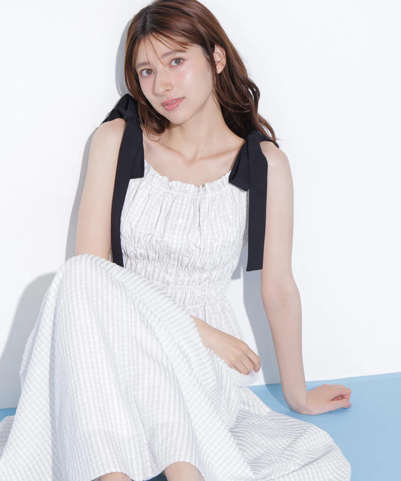 [預購] JILL by JILL STUART 抽皺絲帶細肩帶洋裝<預約6月下旬～7月上旬>