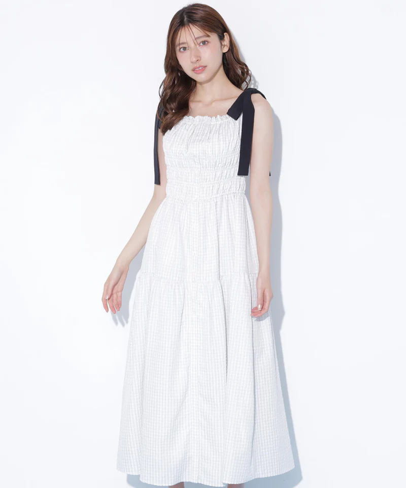 [預購] JILL by JILL STUART 抽皺絲帶細肩帶洋裝<預約6月下旬～7月上旬>