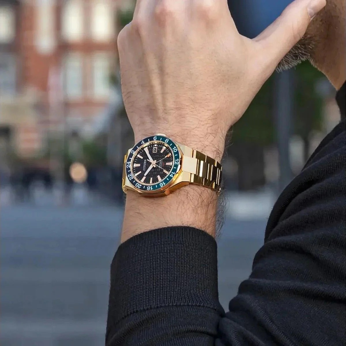 日本製造 Citizen 星辰 Series8 880 GMT Gold-Colored Black Analog automatic men's dress Watch NB6033-51E , Series 8 880系列 金色光輝抗磁機械男錶