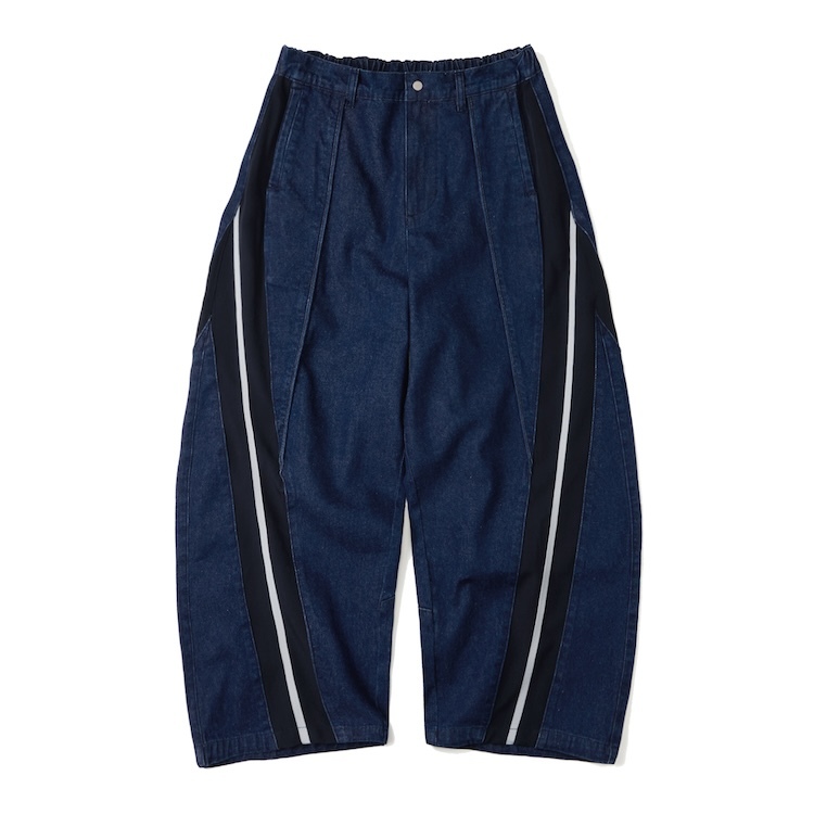 Wall of Sound - 7:03/“TWIST” WIDE LEG TRACK PANTS (DENIM VER.) - ONE WASH