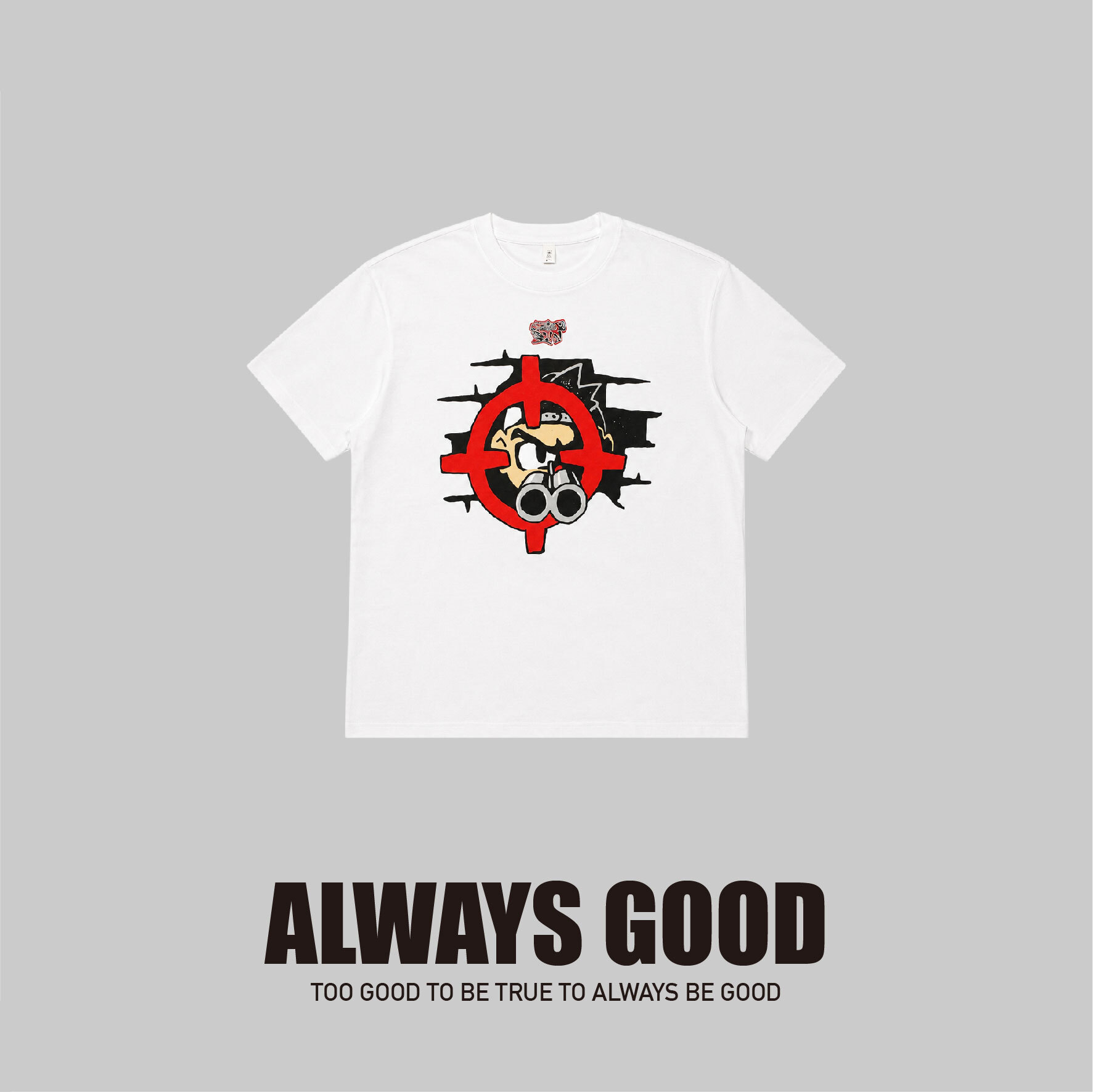 『Always_Good』刺繡 印花 嘲諷文字 短TEE