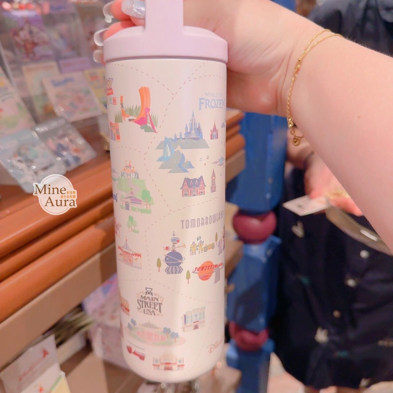 香港迪士尼樂園 地標主題 圖案 造型 水壺 -香港迪士尼樂園