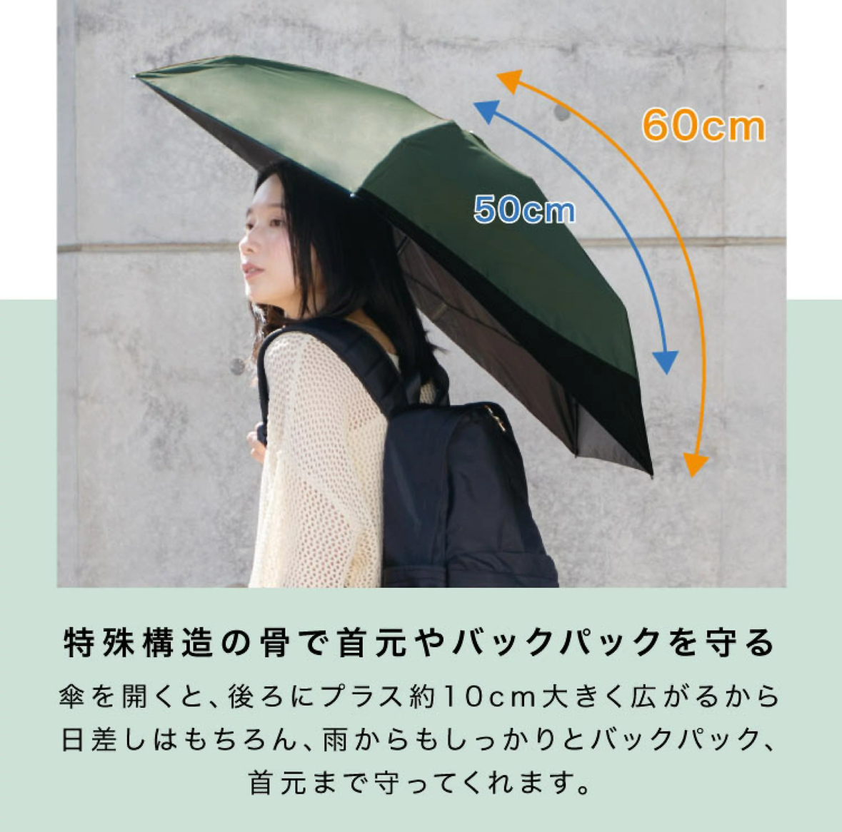 Wpc. Sun-blocking Back Protection Parasol 遮陽防曬背 摺疊日傘 100%完全遮光 晴雨兼用