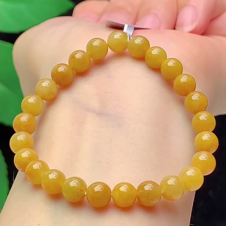 520329 翡翠黃翡手串 (6.7mm直徑)