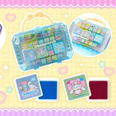 日本 Sanrio 印章組合連收納盒 (長方便盒)