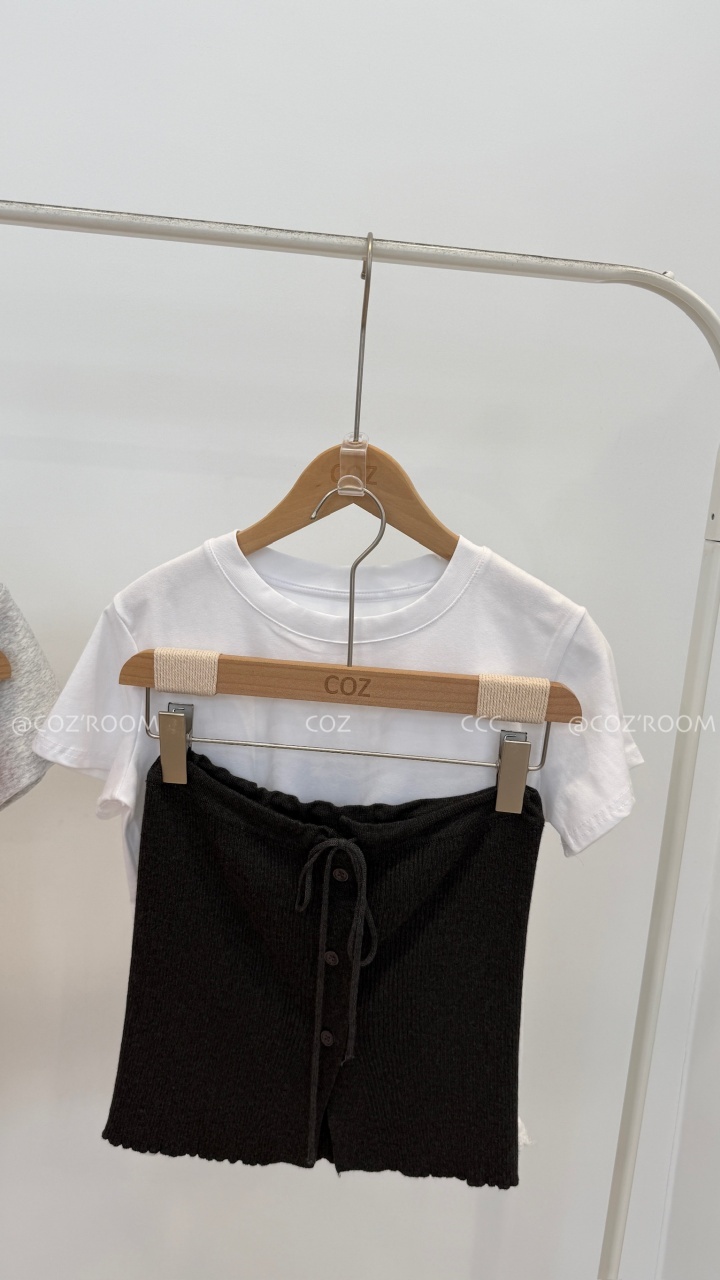 (3件5折) 圓領素色Tee+平口針織背心 SET 2colors _2193