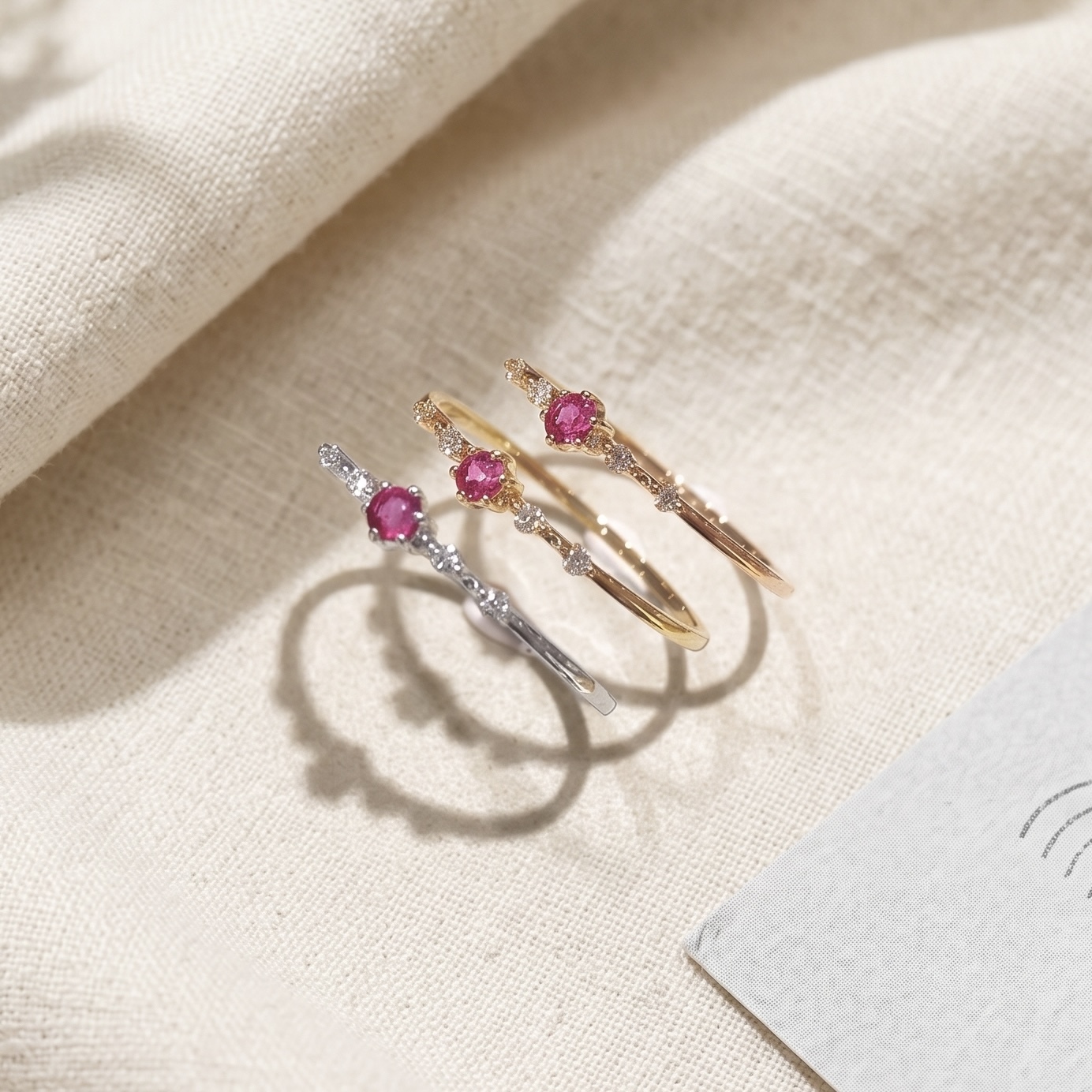 18K Gold Spinel Diamond Ring