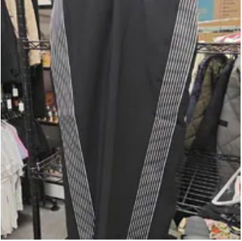 [S] KARL LAGERFELD BLACK EMBROIDERD CREPE TRACK PANTS, L6DK9I24-BLK (SKL1690)