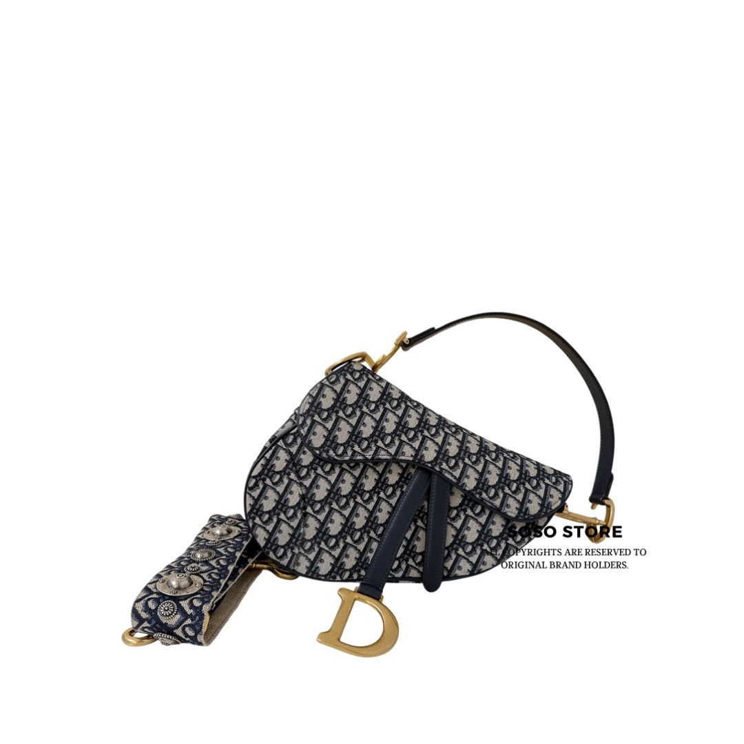 Dior Saddle Bag - Blue / GHW