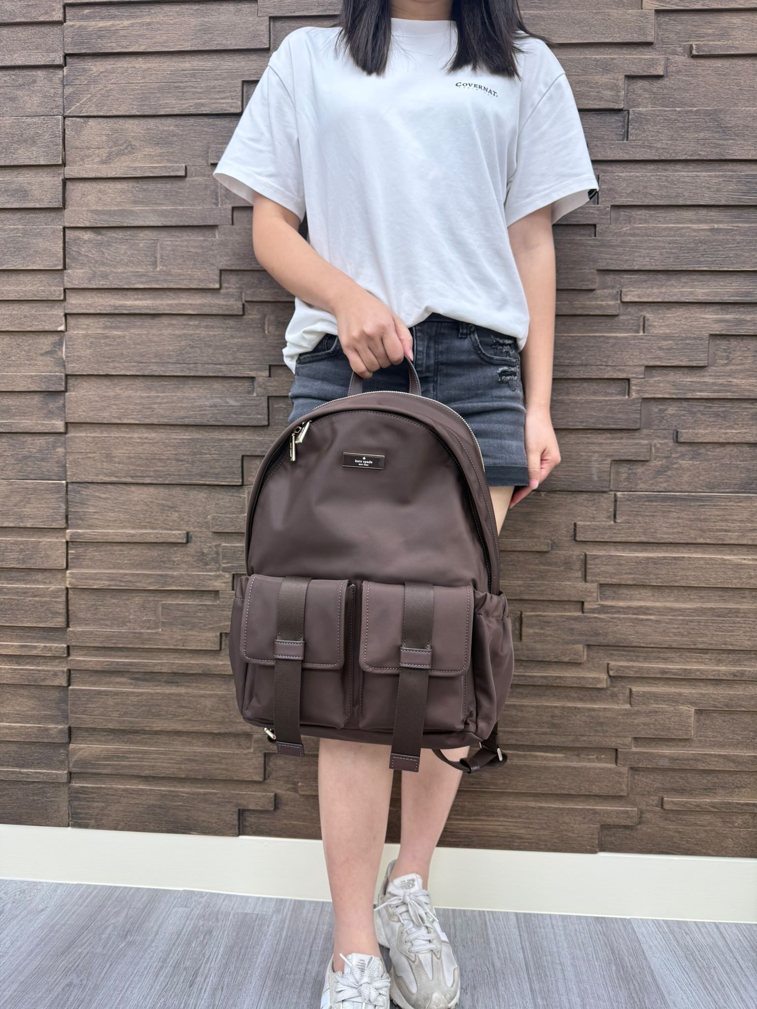 LYS01876 Kate spade 細Logo淨色背包