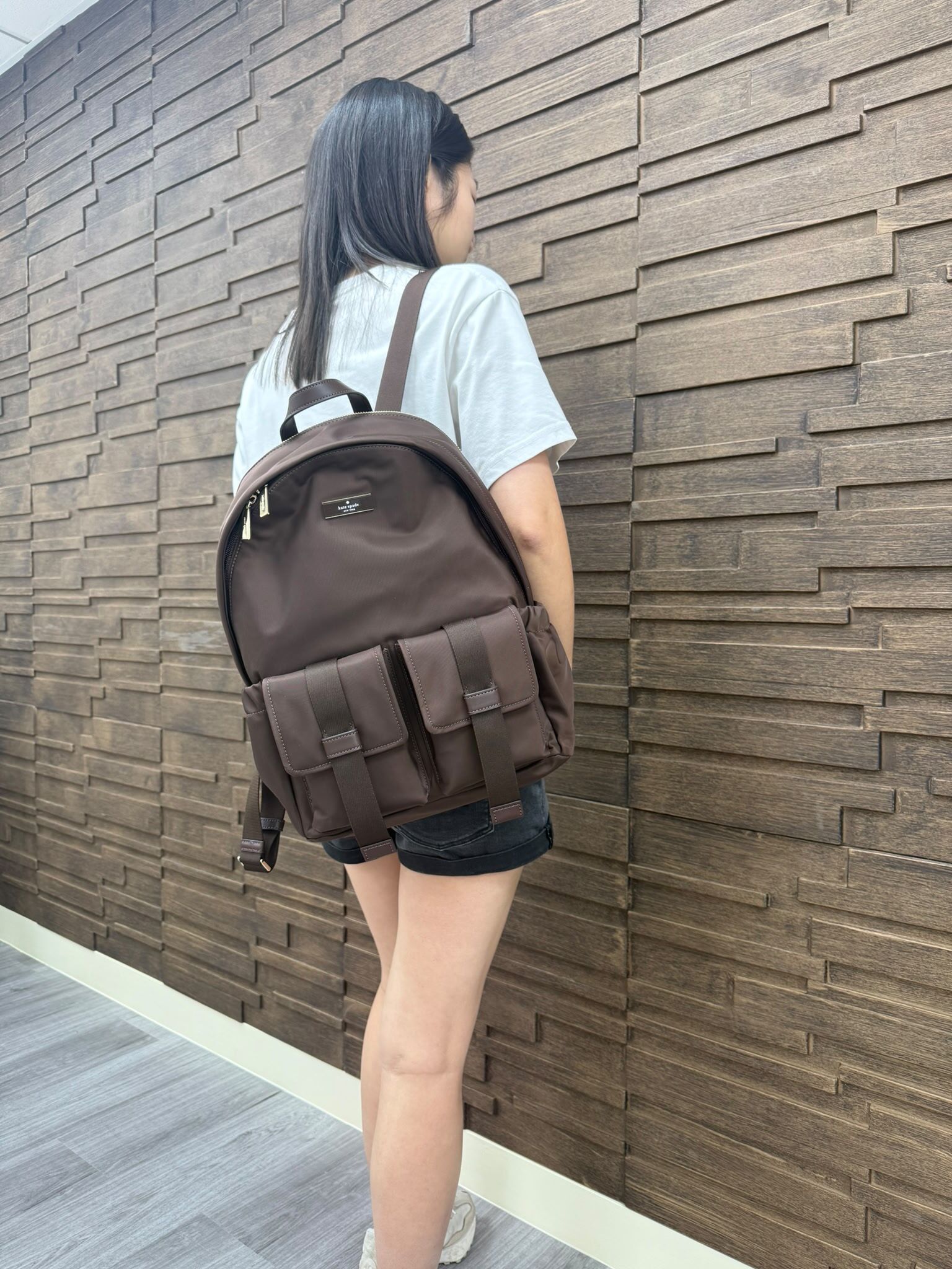 LYS01876 Kate spade 細Logo淨色背包