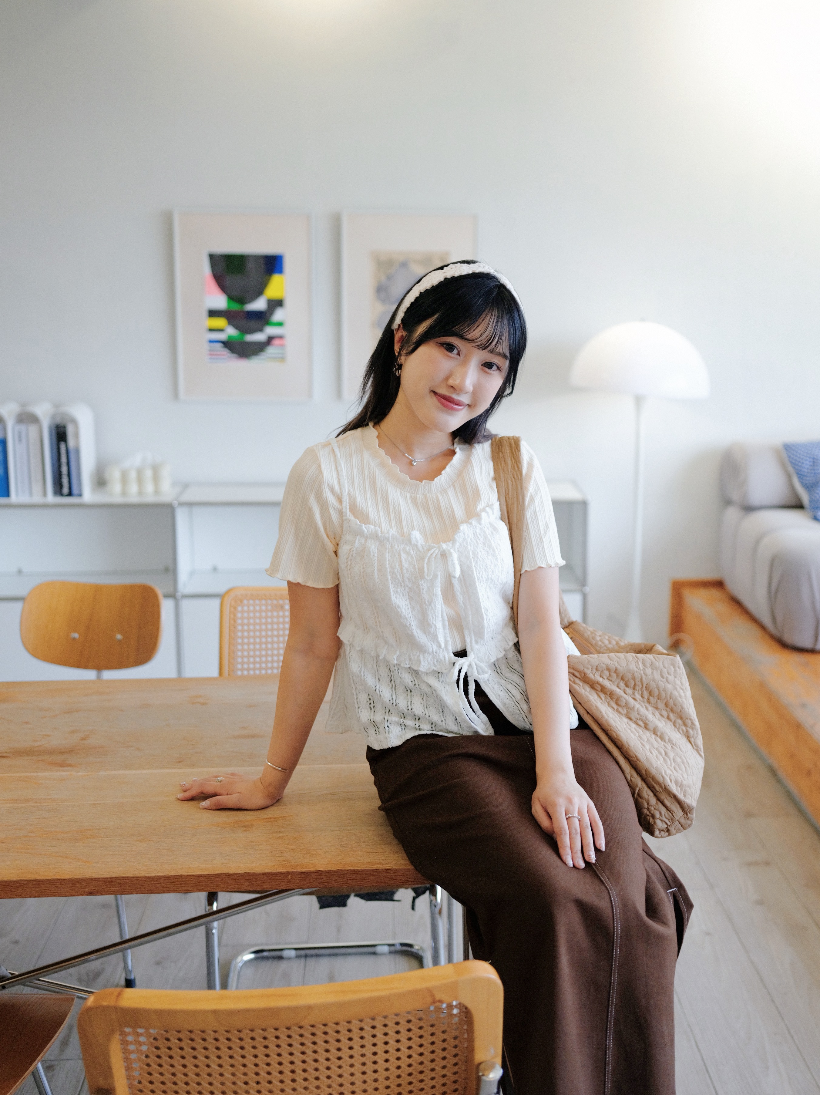 四色 / 柔彈小麻花滾邊短袖上衣 / Supple Contrast Trim Mini Cable Knit Top
