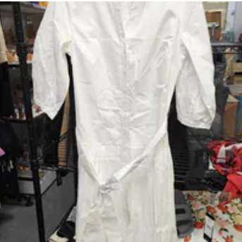 [S] KARL LAGERFELD SOFT WHITE BELTED DRESS, LD6Y0L91-SW9 (SKL1696)