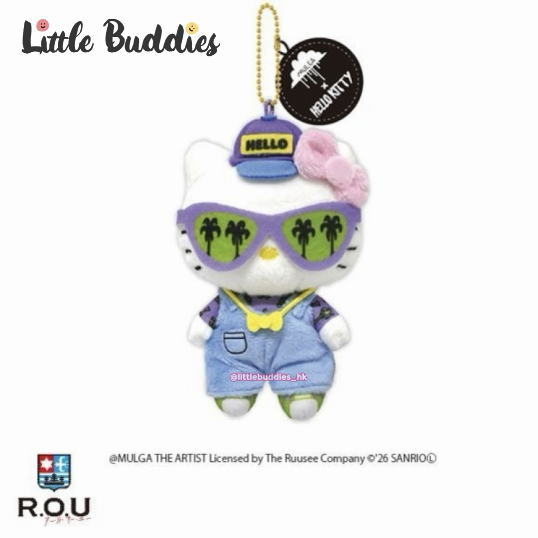 日本 Sanrio x MULGA 夏日渡假風眼鏡造型 公仔匙扣