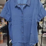 [S] DKNY CHAMBRAY GARMENT DYE BUTTON-FRONT SHIRT, DJ5W2052-FJZ (SD2053)