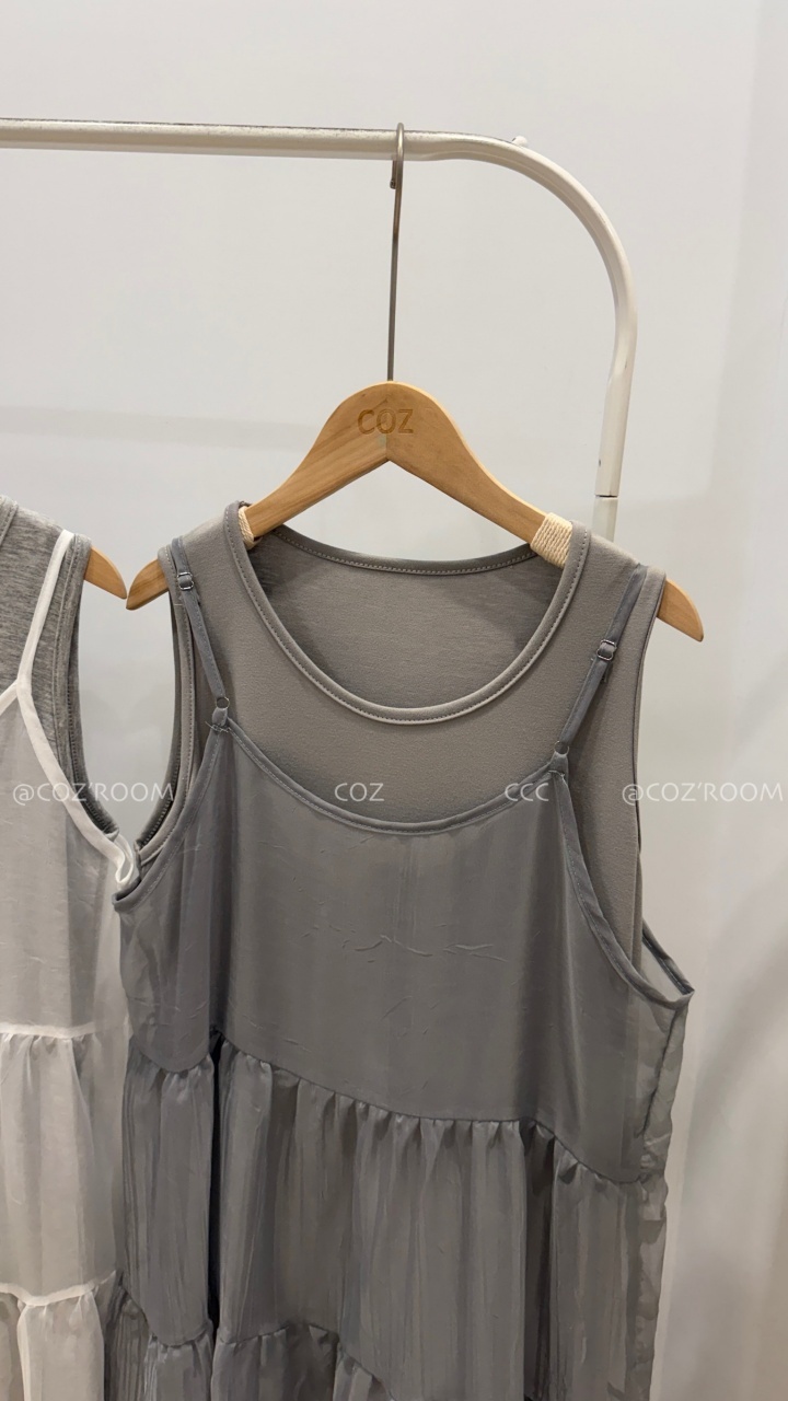 (3件5折) 多ways舒服棉長洋+透膚長上衣 SET (3色) _9026.1