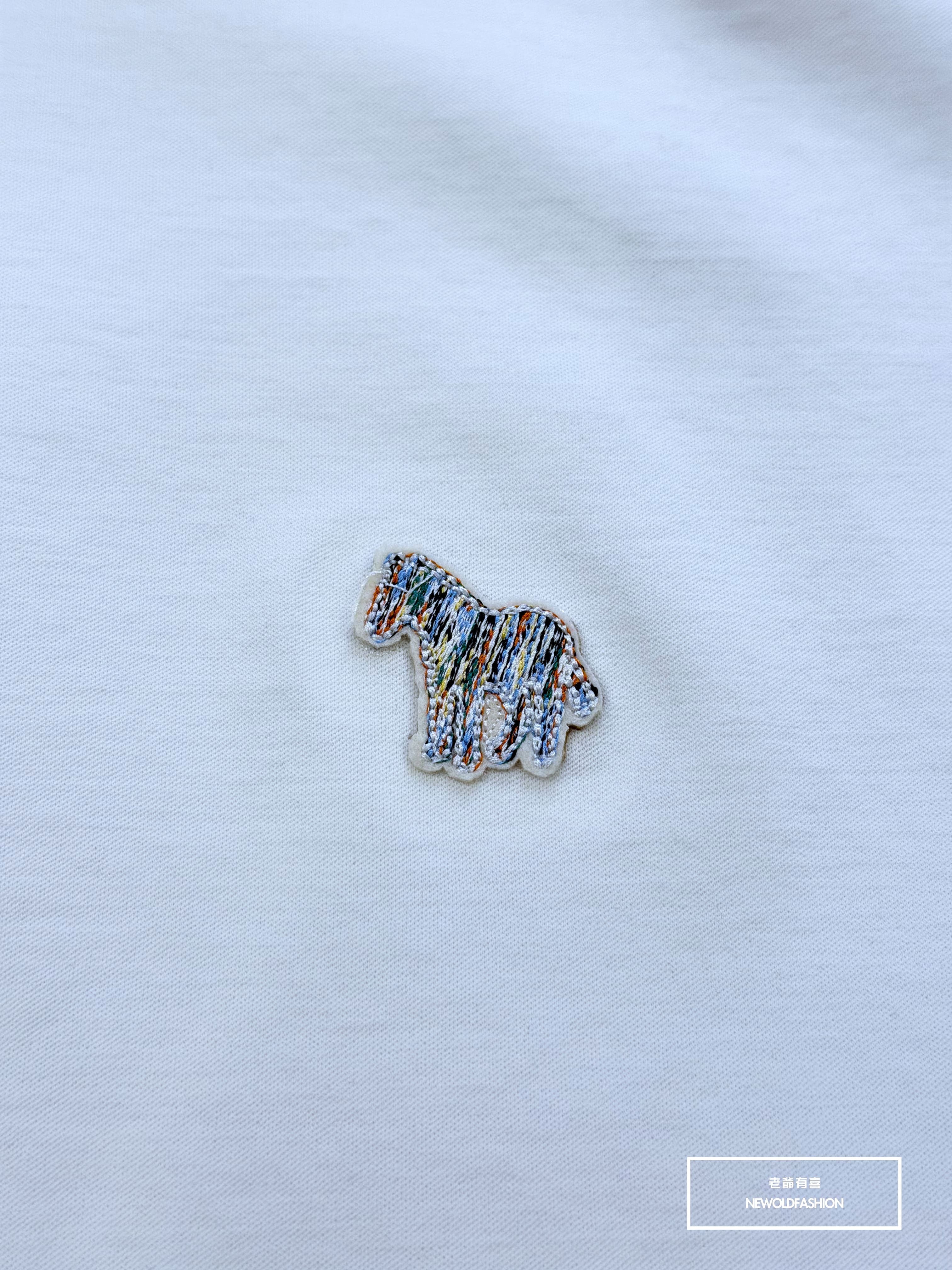 重磅幼駒彩線刺繡棉短袖T恤－白｜ (NOF2605582863)