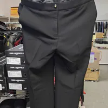 [S] KARL LAGERFELD BLACK WOMEN'S MID RISE ANKLE LENGHT PANTS, G64PN16A-BLK (SKL1699)