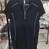 [S] DKNY BLACK/WHITE HALF-ZIP POLO DRESS WITH CONTRAST PIPING, DP6D4941-BLW (SD2055)