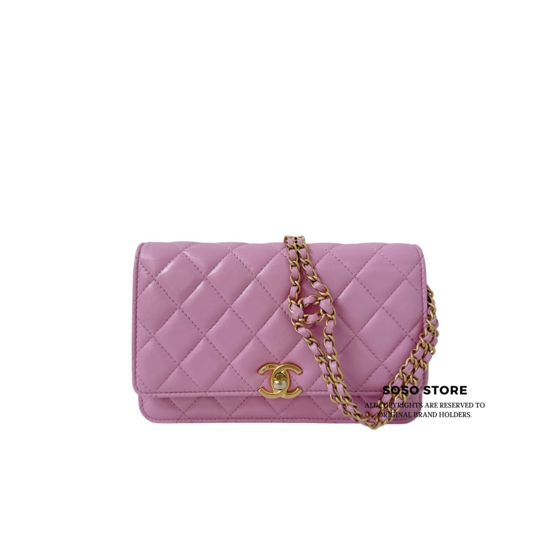 Chanel Wallet on Chain (WOC) - Pink / GHW