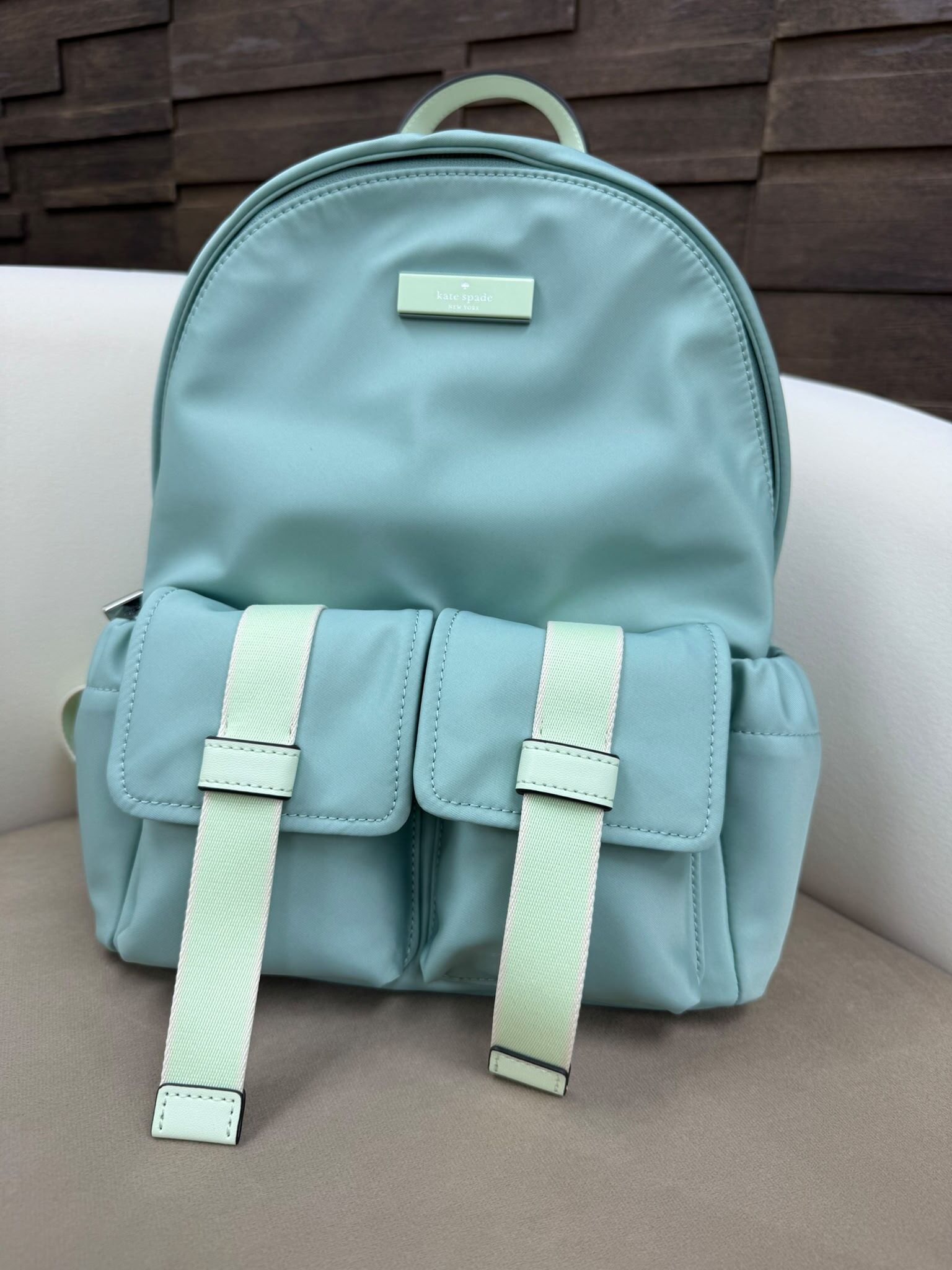 LYS01878 Kate spade 淨色雙口袋背包